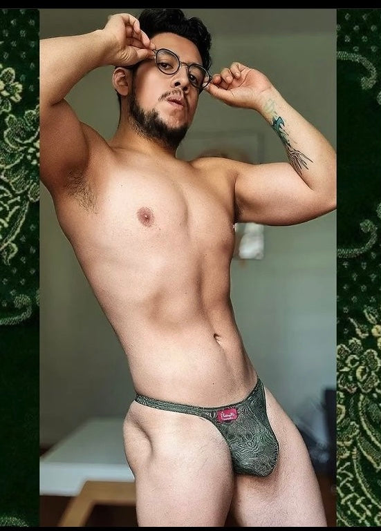 Tanga Encaje Verde Militar