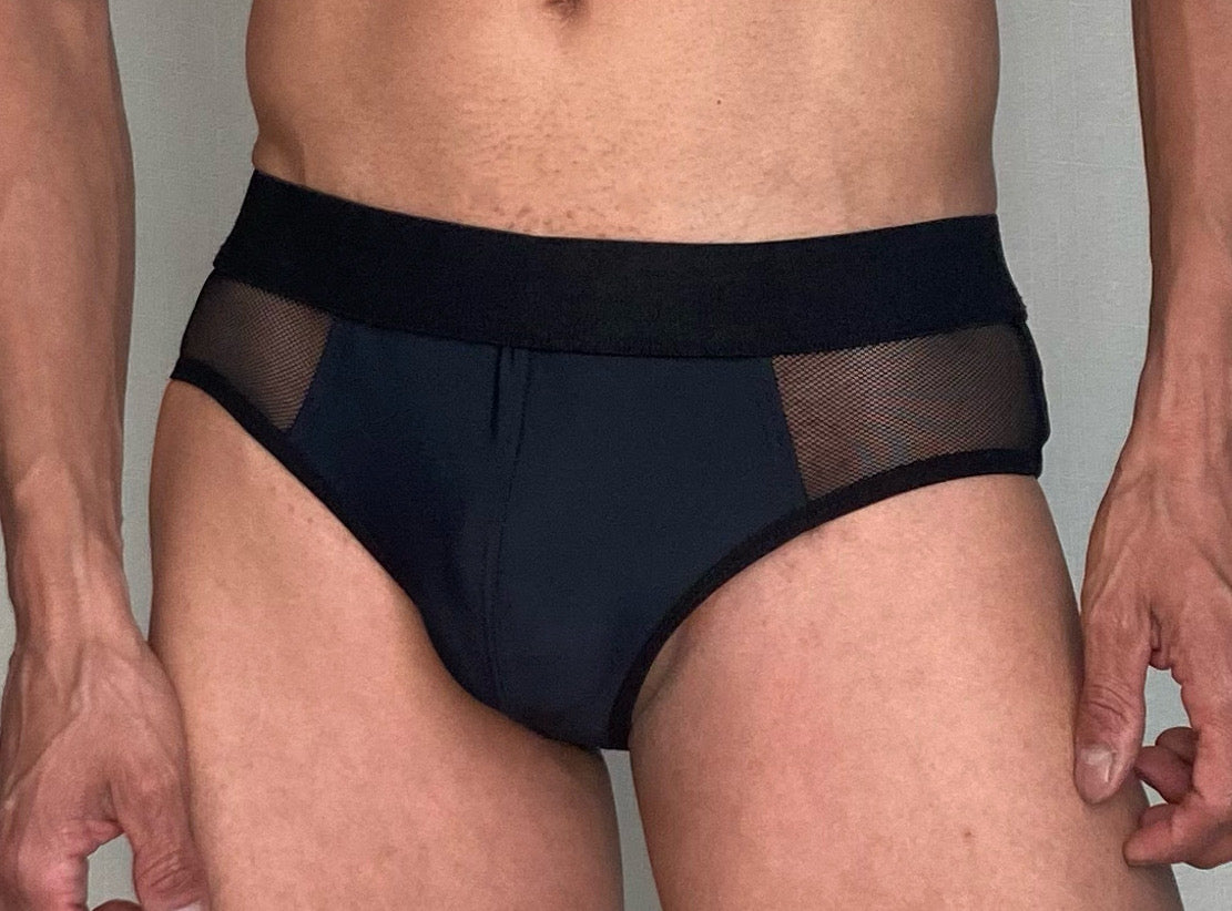 Brief Negro con transparencia