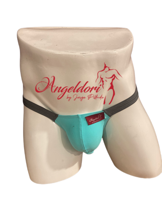 Tanga Bulge Aqua con Gris