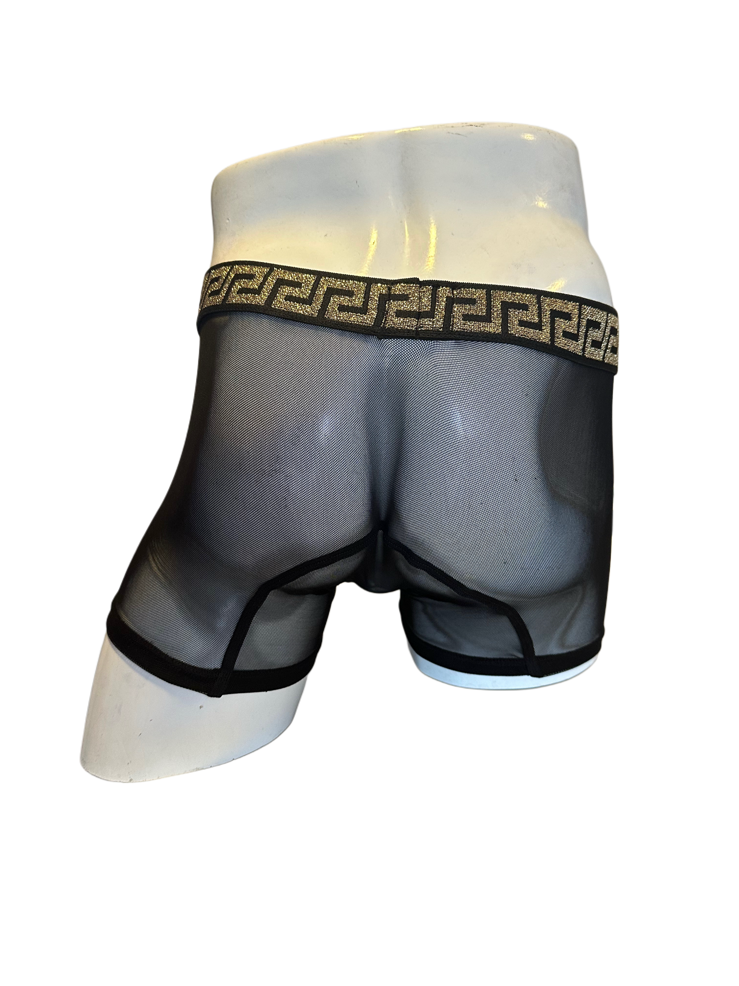 Boxer Mesh negro con Grecas