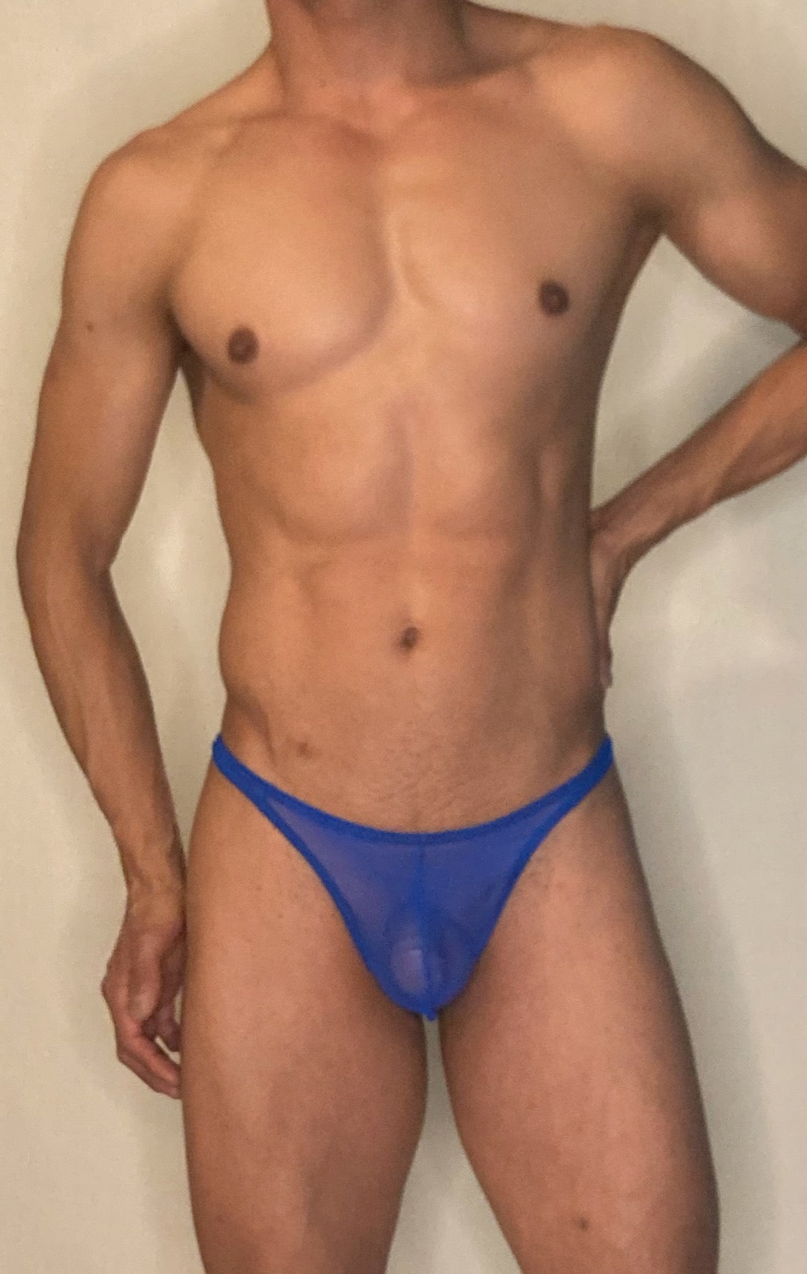 Tanga Mesh Azul Rey