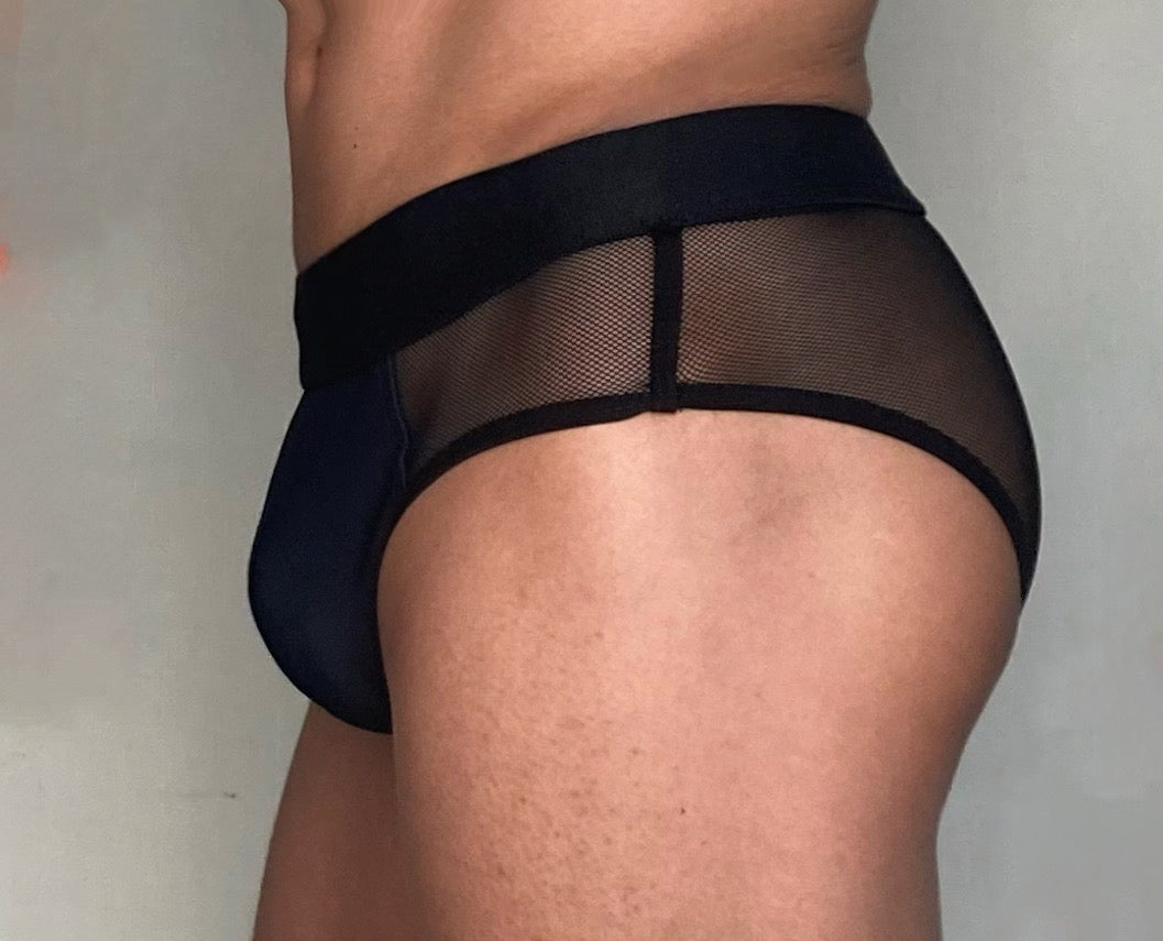 Brief Negro con transparencia