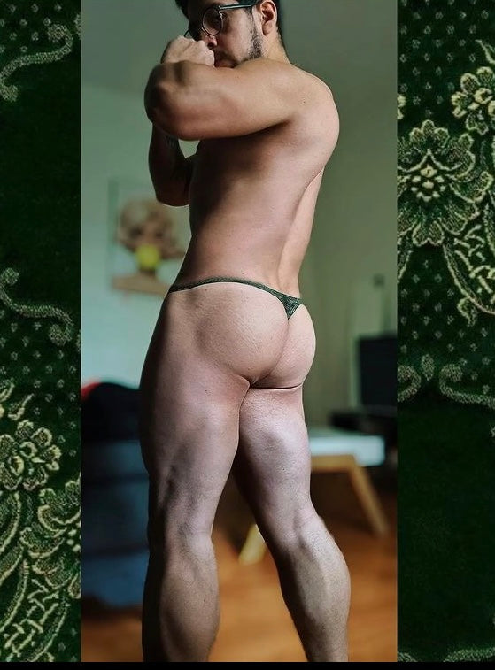 Tanga Encaje Verde Militar