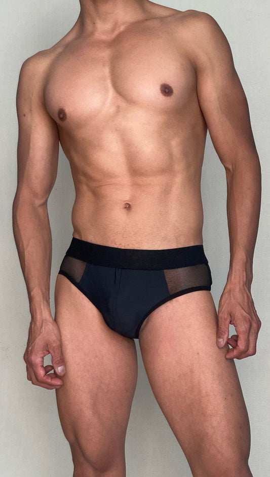 Brief Negro con transparencia